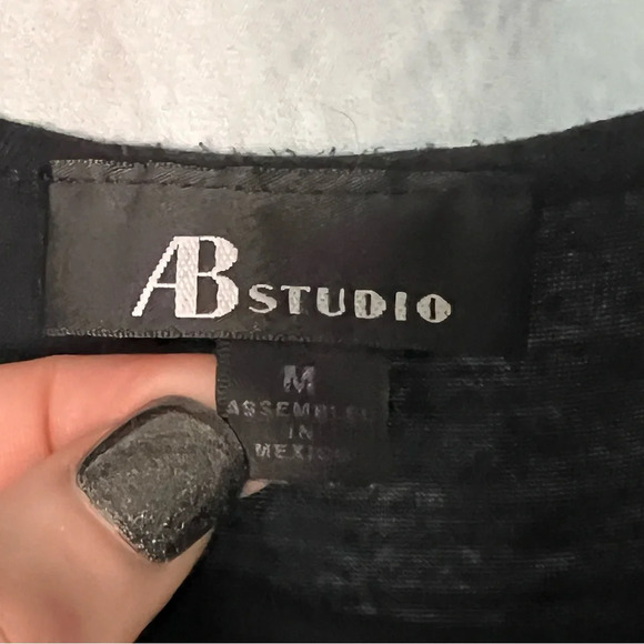 AB Studio Ruffle Layered Black Spaghetti Strap Tank - medium - Picture 10 of 10